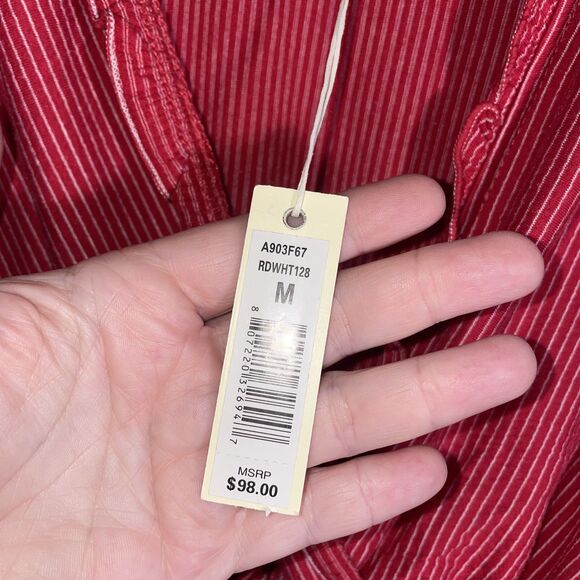 NWT Max Studio Sleeveless Red Tiered Midi Dress Smocked Waist Stretchy Size M - Picture 4 of 10